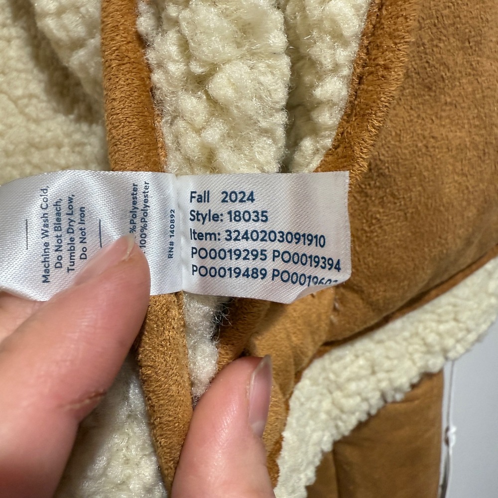 Marine Layer Faux Suede Sherpa Fleece Moto Jacket Chestnut XS NWT Casual Cozy - Picture 8 of 10